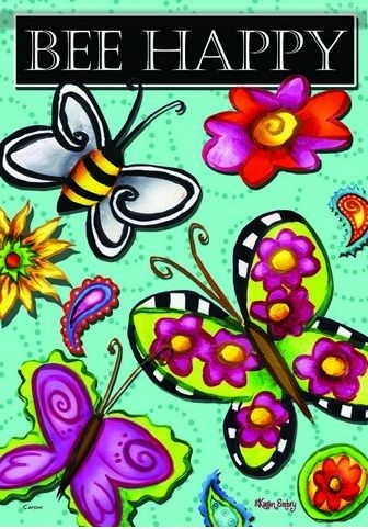 Bee Happy Garden Flag