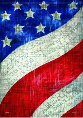 Patriotic Wave Garden Flag
