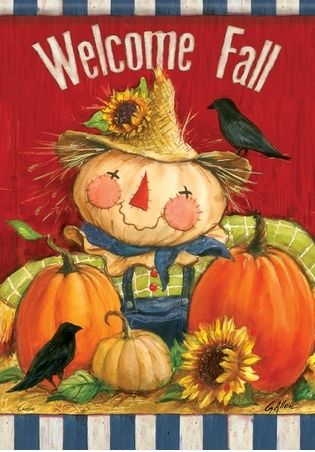 Scarecrow Welcome House Flag