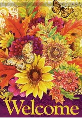 Fall Flowers House Flag