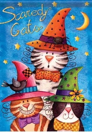Scaredy Cats Garden Flag