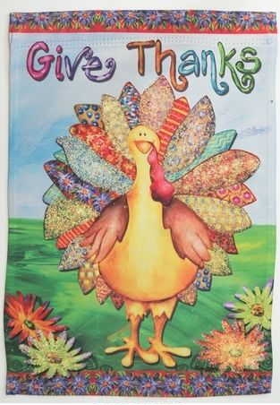 Quirky Turkey Glitter Garden Flag