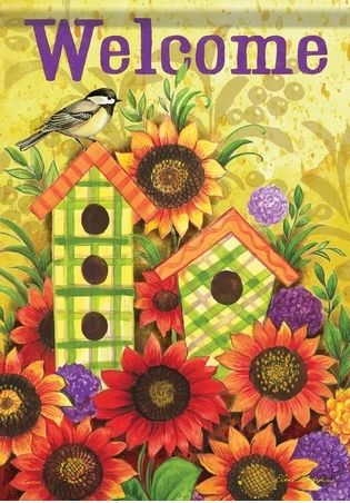 Happy Fall Birdhouse Garden Flag
