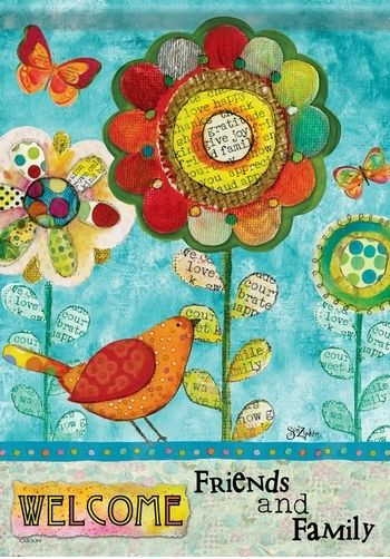 Welcome Friends & Family Garden Flag
