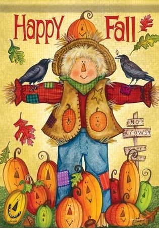 Happy Fall Scarecrow Garden Flag