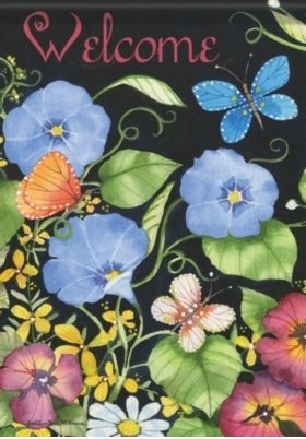 Floral Noir Garden Flag
