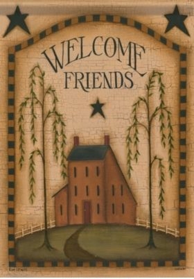 Primitive Welcome Garden Flag