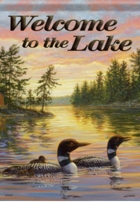 Loons At The Lake Garden Flag