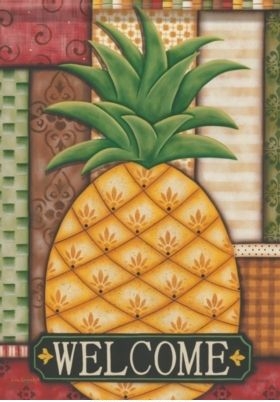 Pineapple Patchwork House Flag