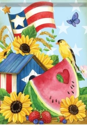 Patriotic Summer House Flag