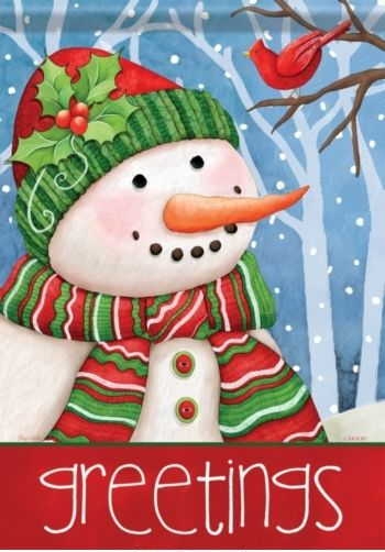 Snowman Greetings House Flag