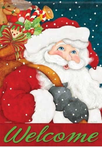Welcome Santa Garden Flag