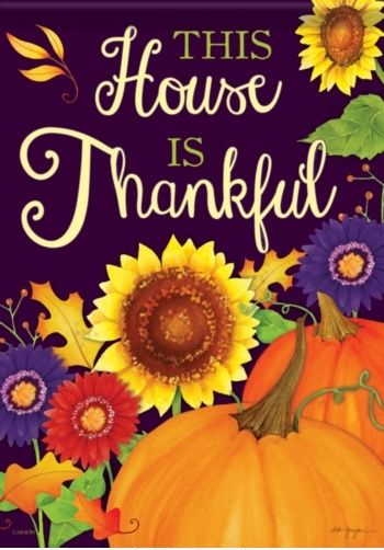 This House Is Thankful Garden Flag