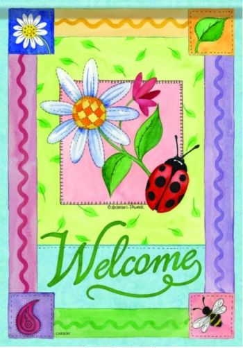 Ladybug Welcome House Flag