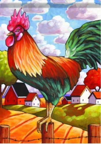 Country Rooster House Flag