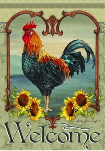 Rustic Rooster House Flag