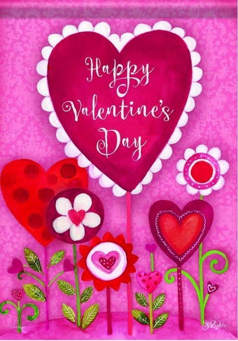 Valentine Garden House Flag