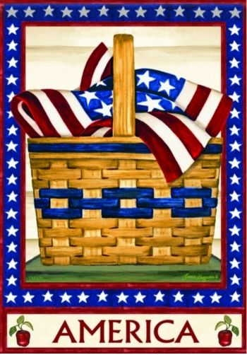 America Basket Garden Flag