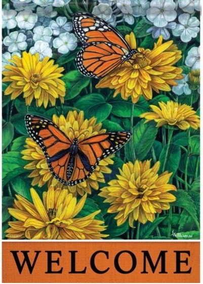 Sunny Monarchs Dura Soft Garden Flag