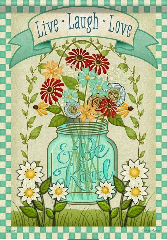 Mason Jar Floral Garden Flag
