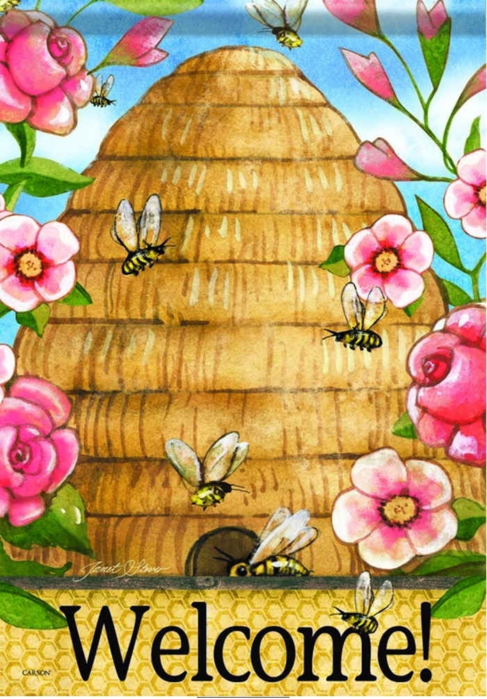 Honey Bee Welcome Garden Flag