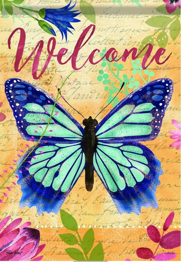 Butterfly Welcome Garden Flag
