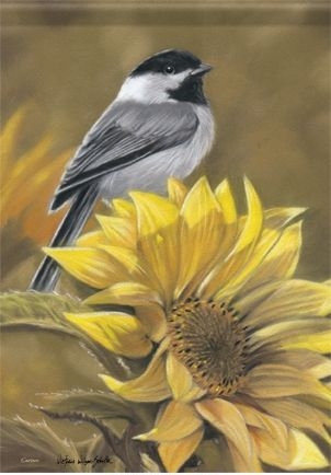 Sunny Chickadees House Flag