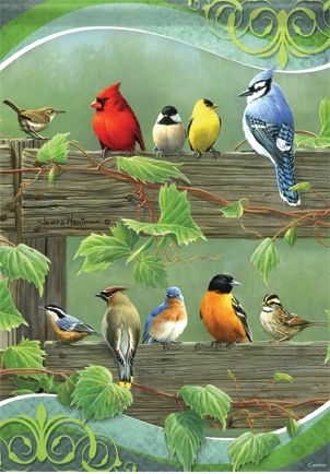 Rail Birds House Flag