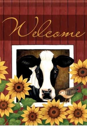 Sunflower Cow Garden Flag