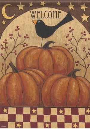 Pumpkin Checks Garden Flag