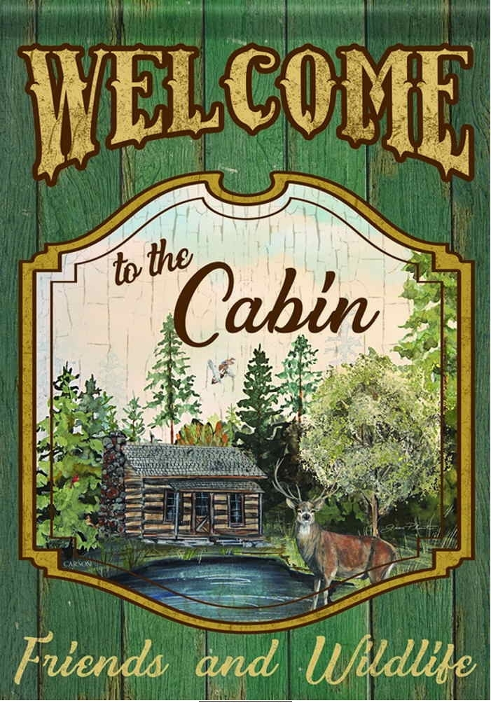 Welcome To The Cabin House Flag