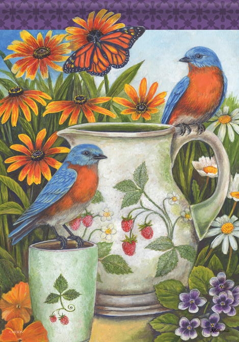 Bluebirds/Morning Garden Flag