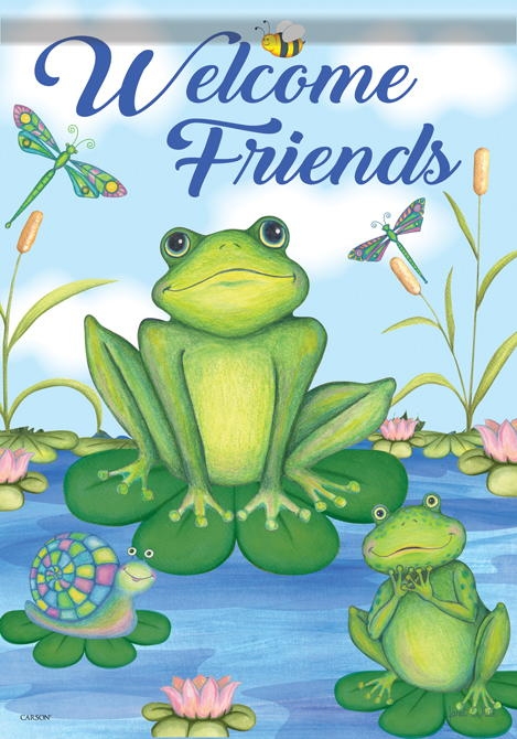 Lily Pad Friends Garden Flag