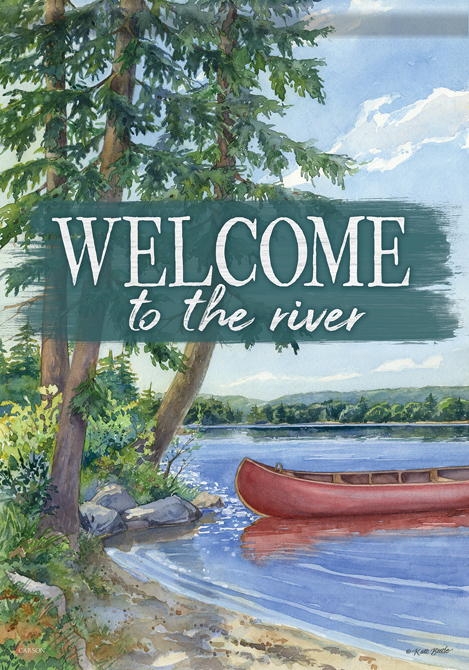 Welcome To The River Garden Flag