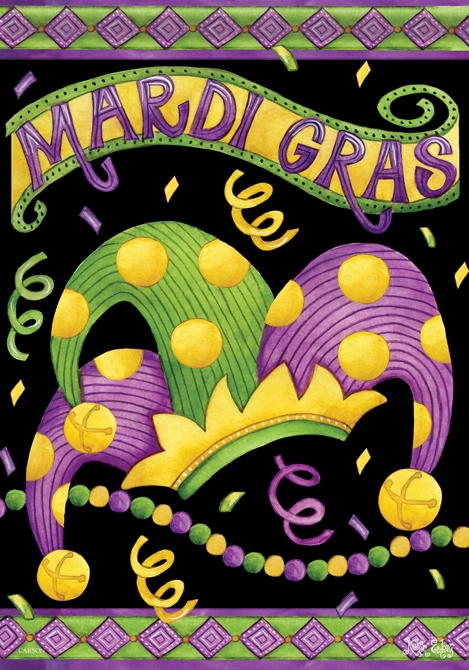 Mardi Gras Garden Flag