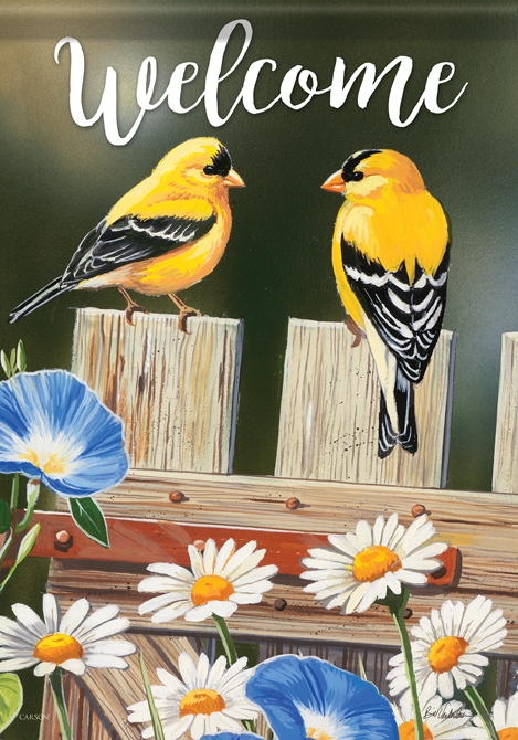 Bluebell Goldfinches Garden Flag