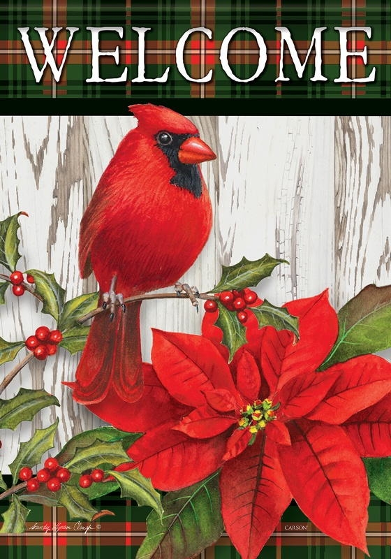 Sweet Cardinal Christmas Garden Flag