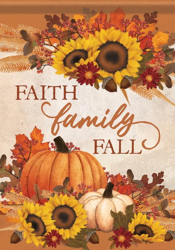 Faith, Family, Fall Garden Flag