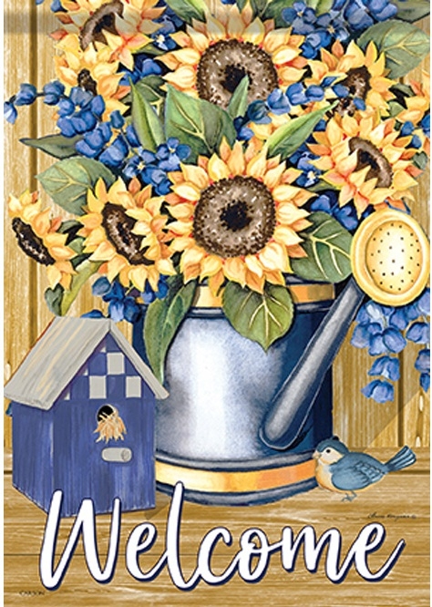 Sunflowers & Blue Garden Flag