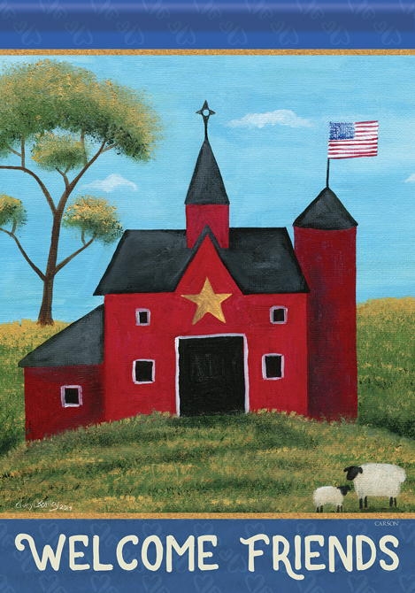 Simple Schoolhouse House Flag