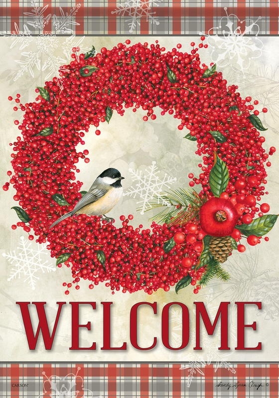 Winterberry Welcome House Flag
