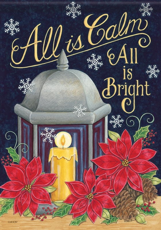 All Is Bright Lantern House Flag