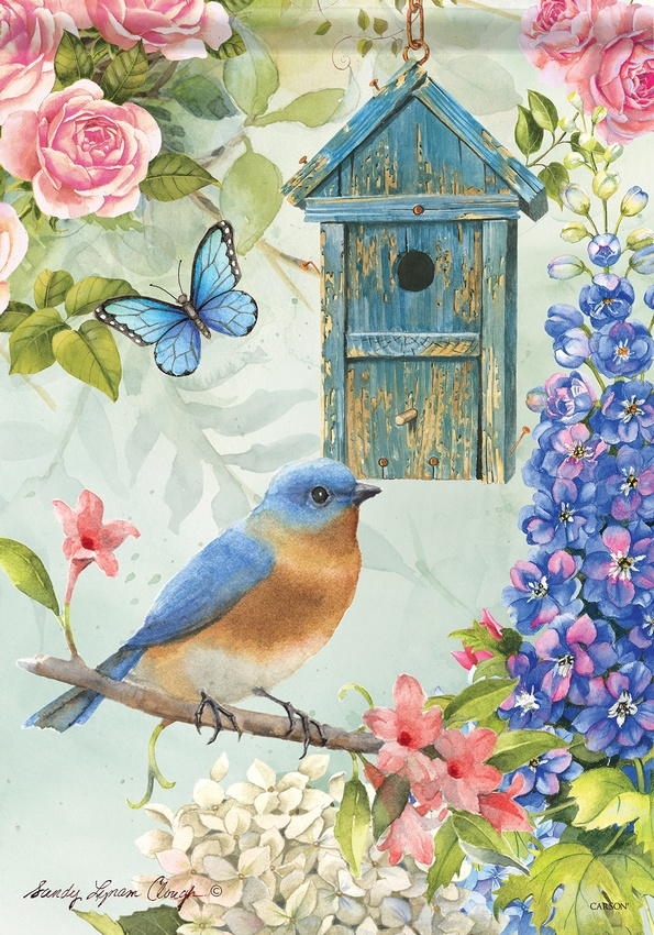 Bluebird Birdsong House Flag