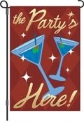1 left - Party's Here Garden Flag