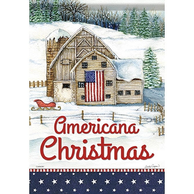 Americana Christmas House Flag