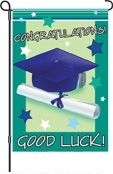 Good Luck Graduate Garden Flag - 1 left