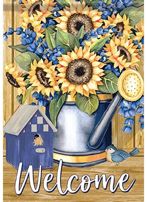 Sunflowers & Blue House Flag