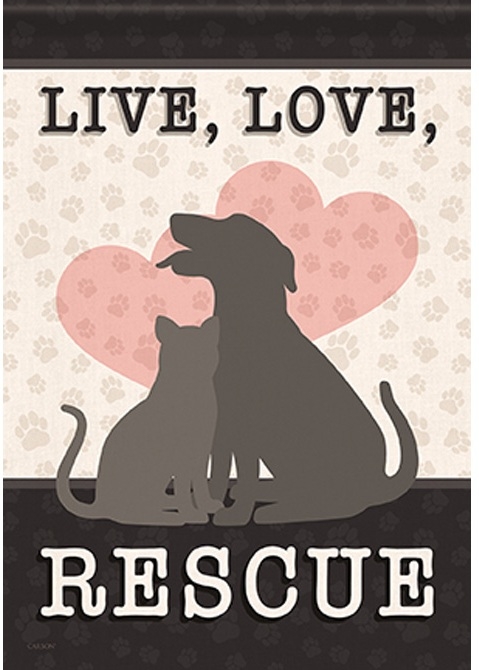 Live, Love, Rescue House Flag