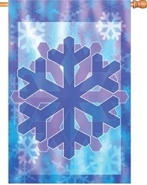 Crystal Snowflake House Flag