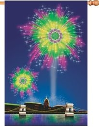 1 left - Fireworks Fantasy House Flag